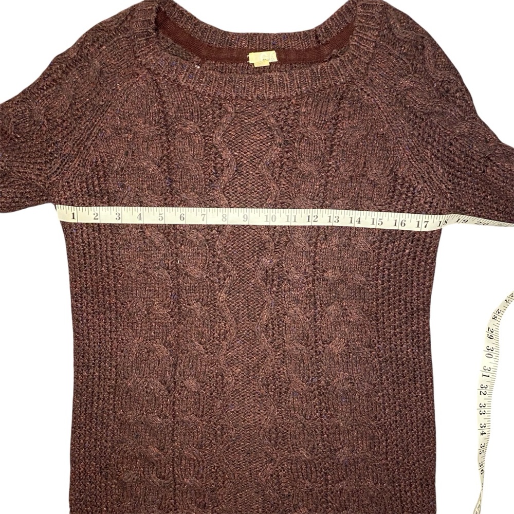 Garage Purple-Maroon Cable Knit Sweater - Picture 5 of 7